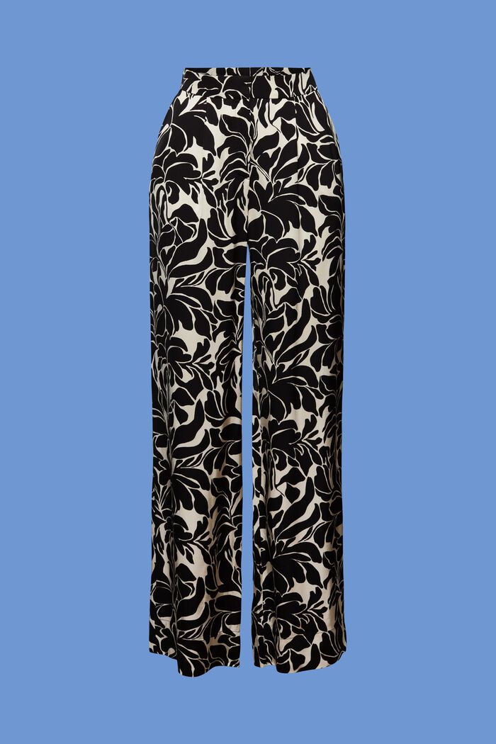Pantaloni a gamba larga in raso, LENZING™ ECOVERO™, WHITE, detail image number 6