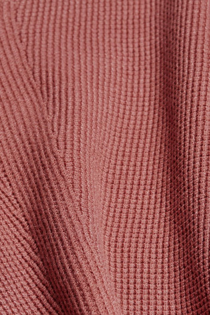 Pullover con scollo a V in maglia, CORAL, detail image number 4