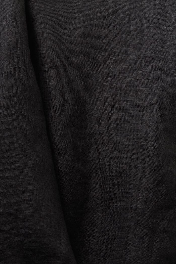 Pantaloncini in lino con risvolto, BLACK, detail image number 5