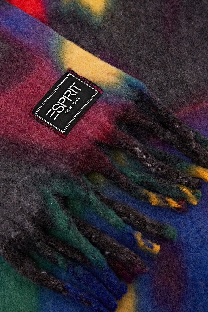 Sciarpa multicolore in maglia spazzolata, BLACK, detail image number 1