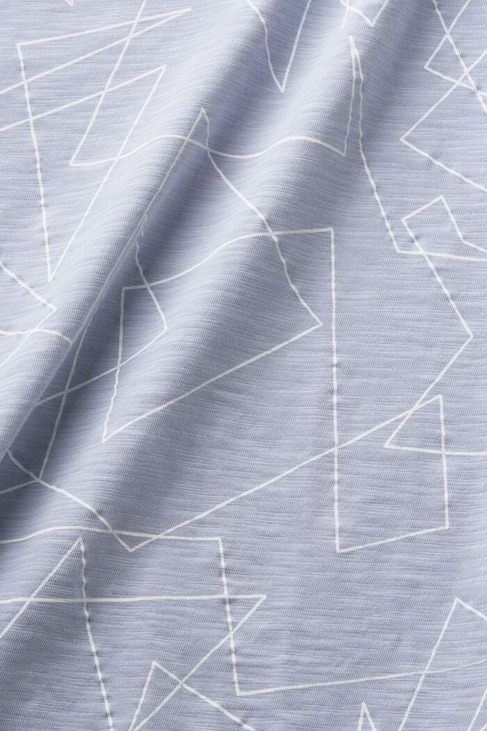 T-shirt stampata in cotone con scollo a V, LIGHT BLUE LAVENDER, detail image number 5