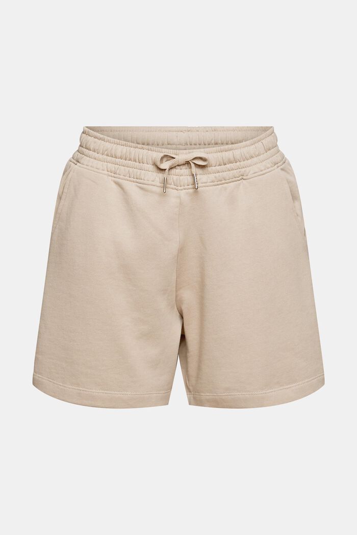 Shorts felpati in cotone, LIGHT TAUPE, detail image number 7