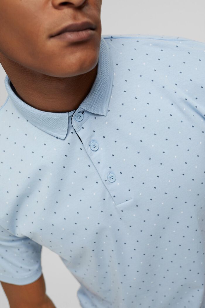 Polo in jersey di cotone biologico, LIGHT BLUE, detail image number 1