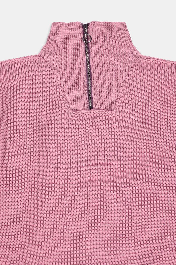 Pullover in maglia con colletto dotato di zip, MAUVE, detail image number 2