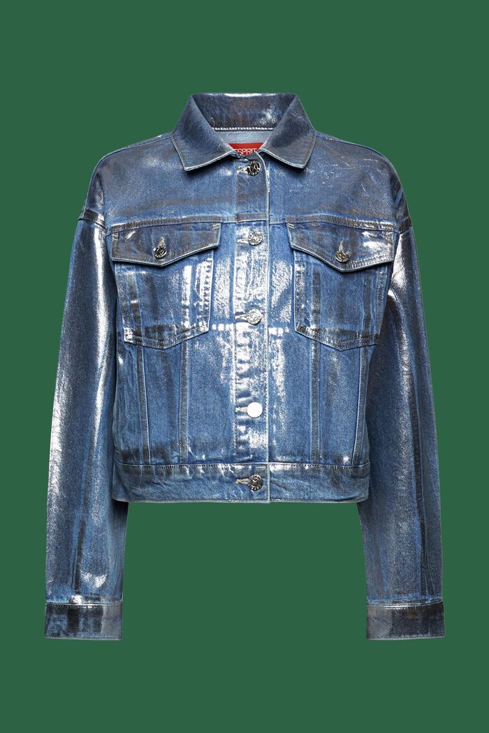 Giacca di jeans metallizzata, GREY RINSE, detail image number 7