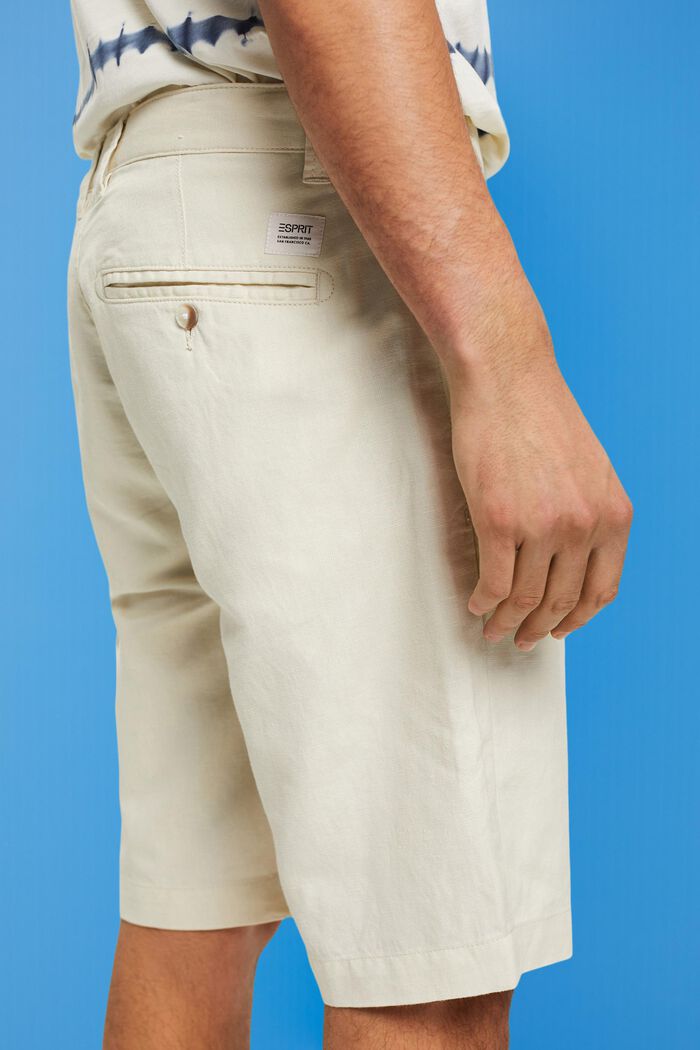 Pantaloncini stile chino, CREAM BEIGE, detail image number 2