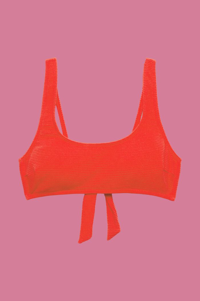 Reggiseno da bikini strutturato, imbottito e stile croptop, RED, detail image number 4