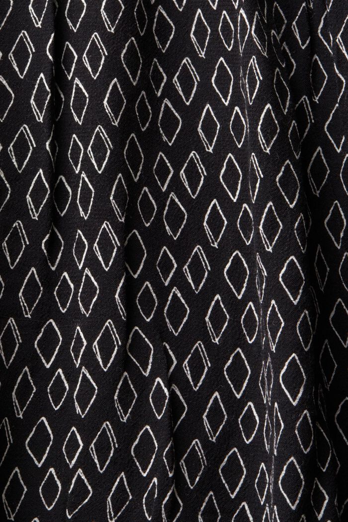 Blusa in crêpe con stampa e scollo a V, BLACK, detail image number 5