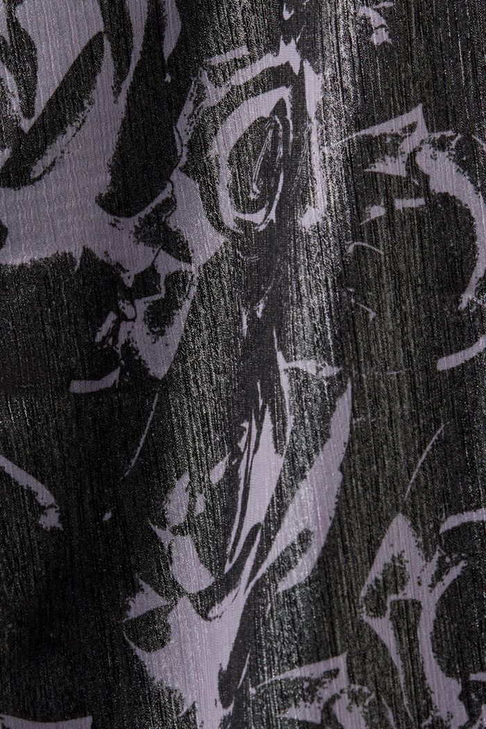 Maxi abito in chiffon stampato con spalle scoperte, BLACK, detail image number 5