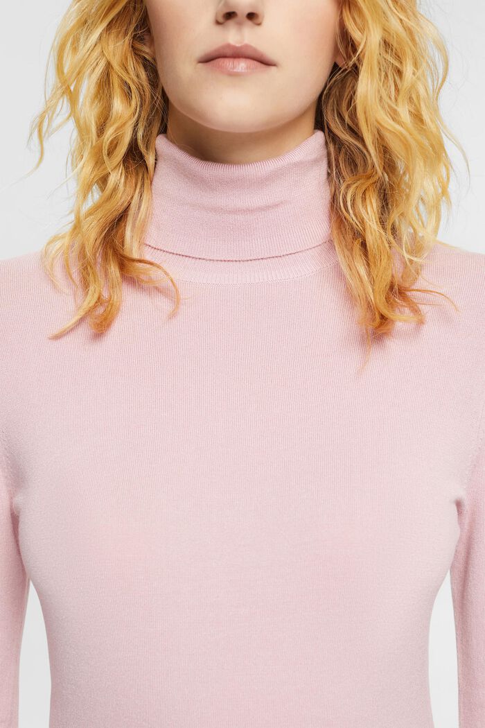 Pullover a collo alto, LIGHT PINK, detail image number 0
