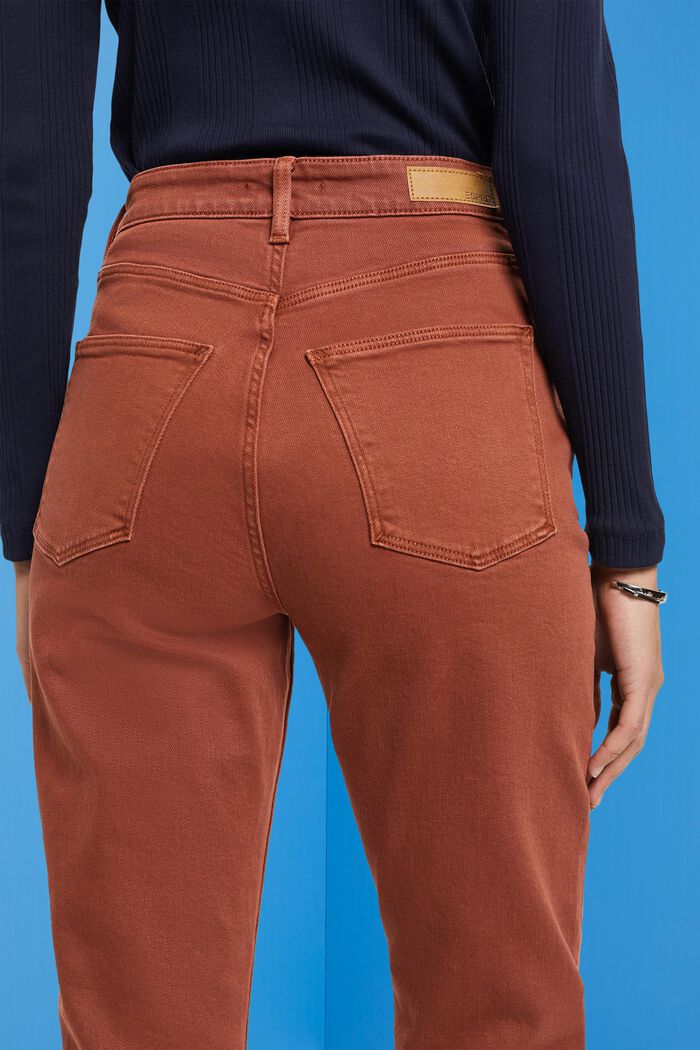 Pantaloni cropped con orlo con frange, RUST BROWN, detail image number 2