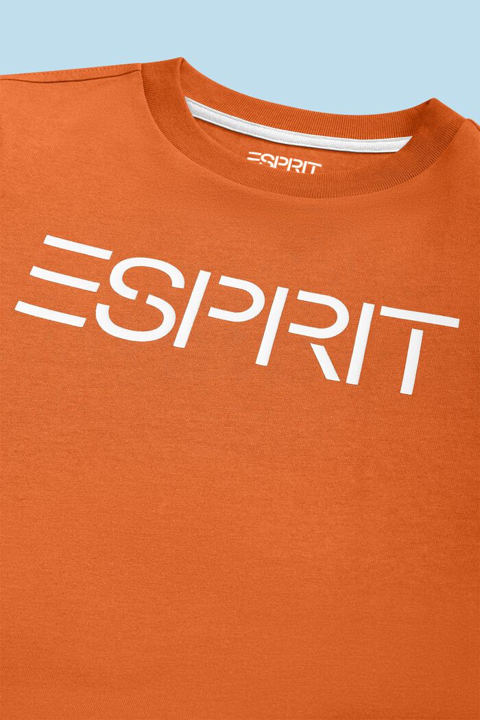 T-shirt con logo in cotone biologico, RED ORANGE, detail image number 1