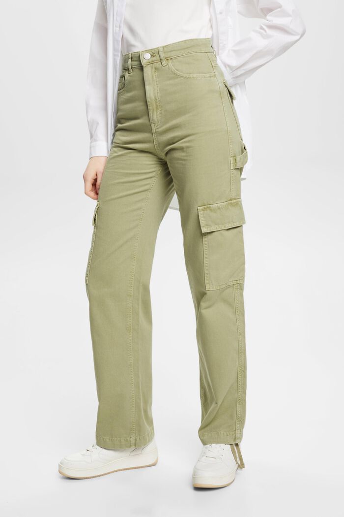 Pantaloni cargo di cotone, LIGHT KHAKI, detail image number 0