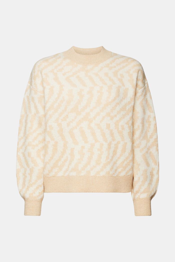 Pullover jacquard astratto, DUSTY NUDE, detail image number 7