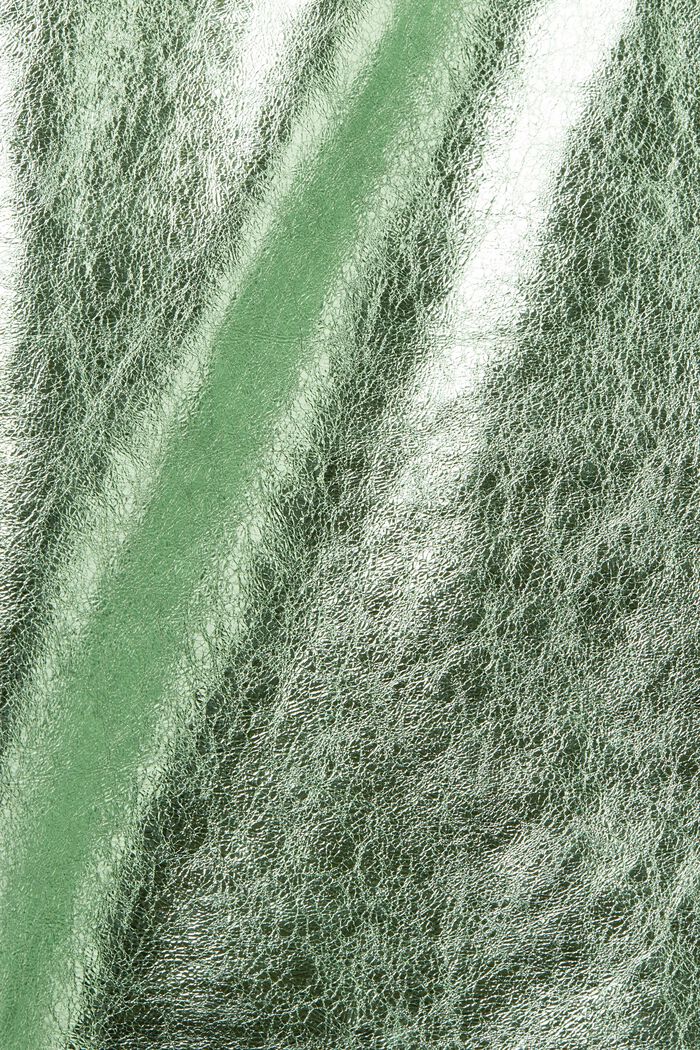 Shacket in pelle rivestita metallizzata, LIGHT AQUA GREEN, detail image number 6