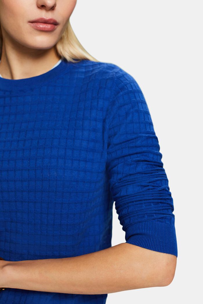 Pullover a maglia strutturata, BRIGHT BLUE, detail image number 3