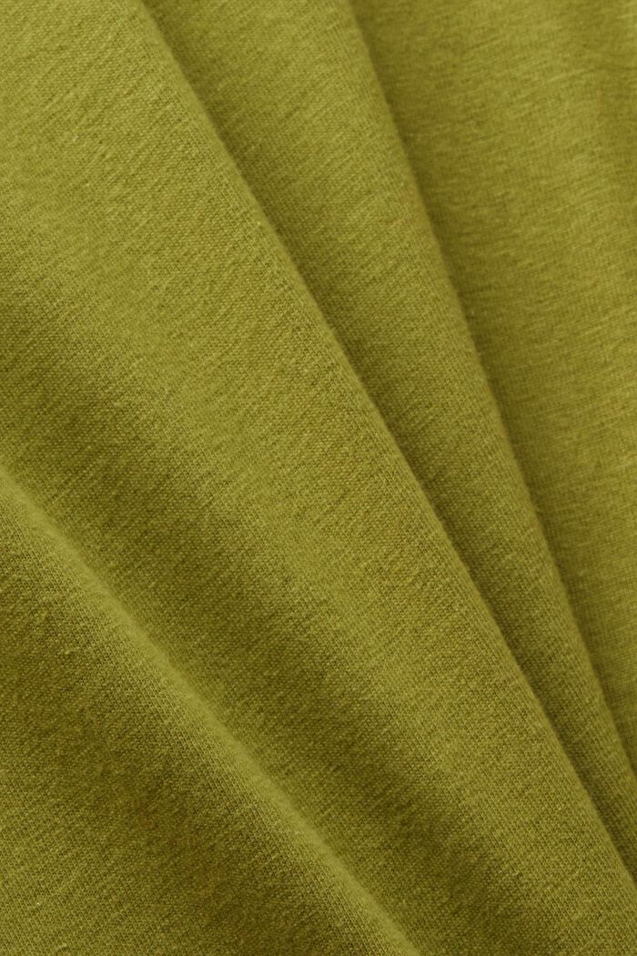 Polo in jersey, misto cotone e lino, LEAF GREEN, detail image number 5