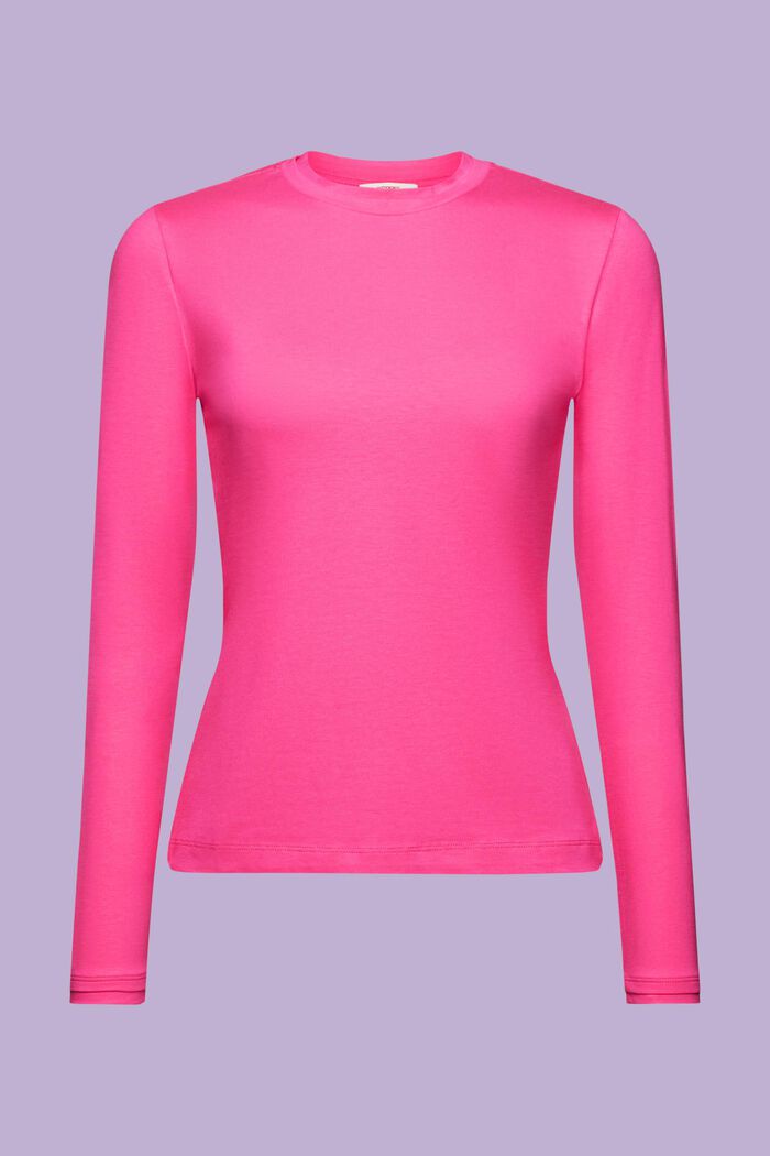 Top a maniche lunghe in jersey, PINK FUCHSIA, detail image number 6