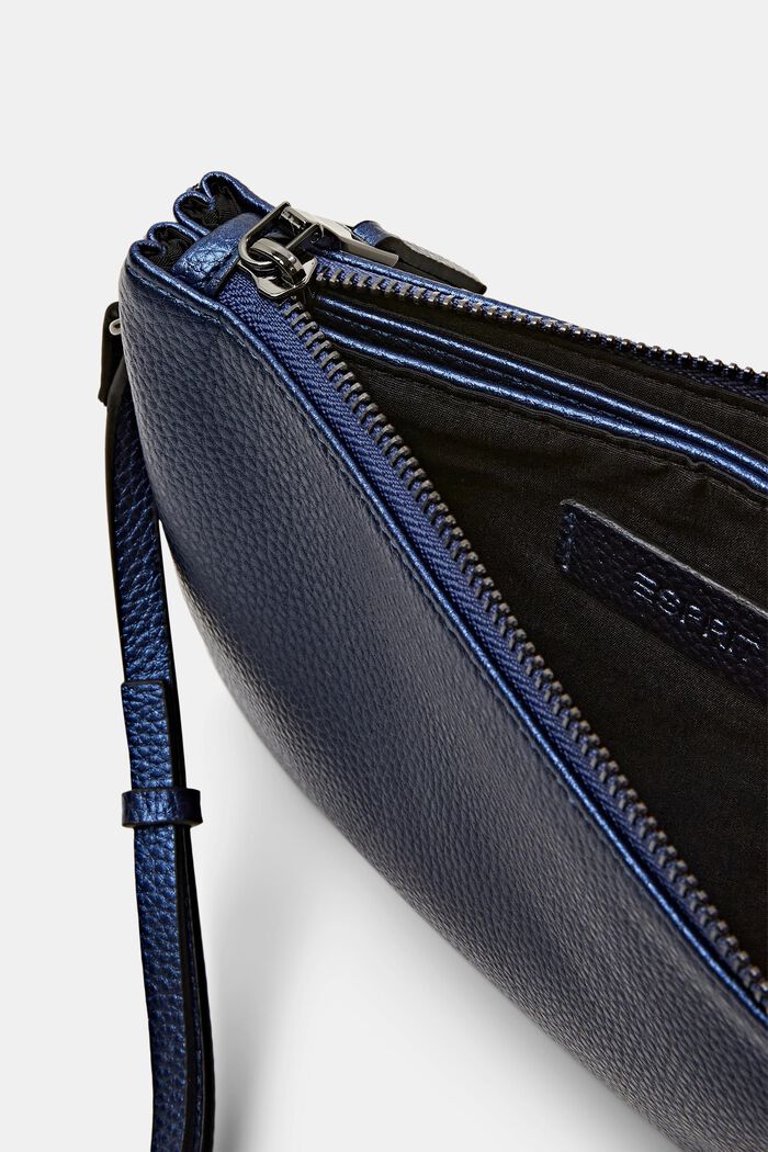 Borsa a tracolla in similpelle, DARK BLUE, detail image number 3