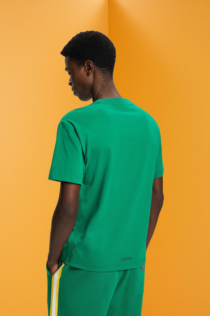 T-shirt in cotone con stampa di delfino, GREEN, detail image number 3