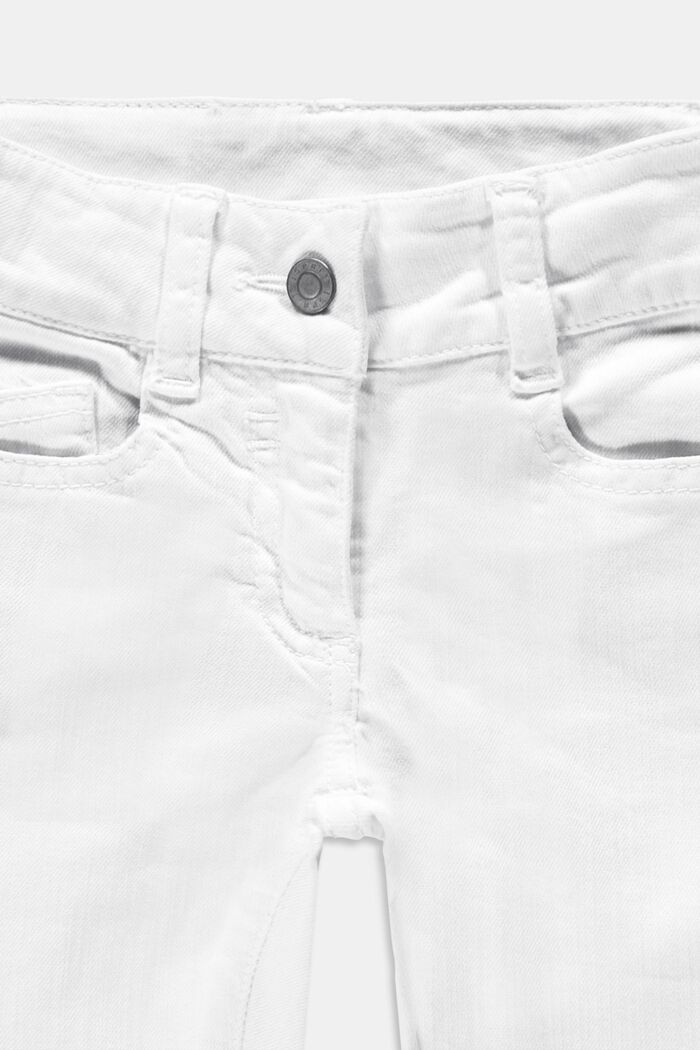 In materiale riciclato: pantaloni capri con vita regolabile, WHITE, detail image number 2