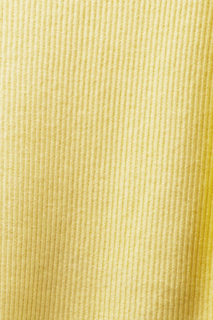 Pullover girocollo in maglia a coste, LIME YELLOW, detail image number 6