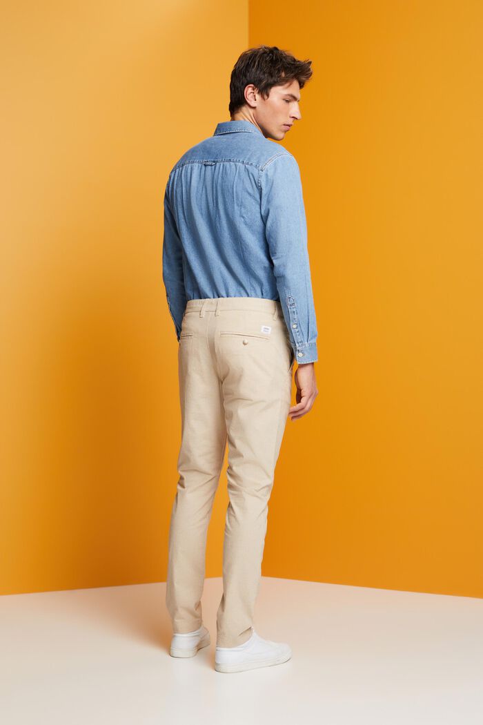 Pantaloni chino bicolore, LIGHT BEIGE, detail image number 3
