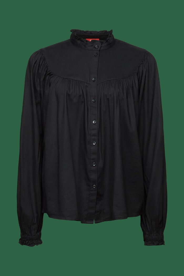 Blusa con rouches, BLACK, detail image number 6