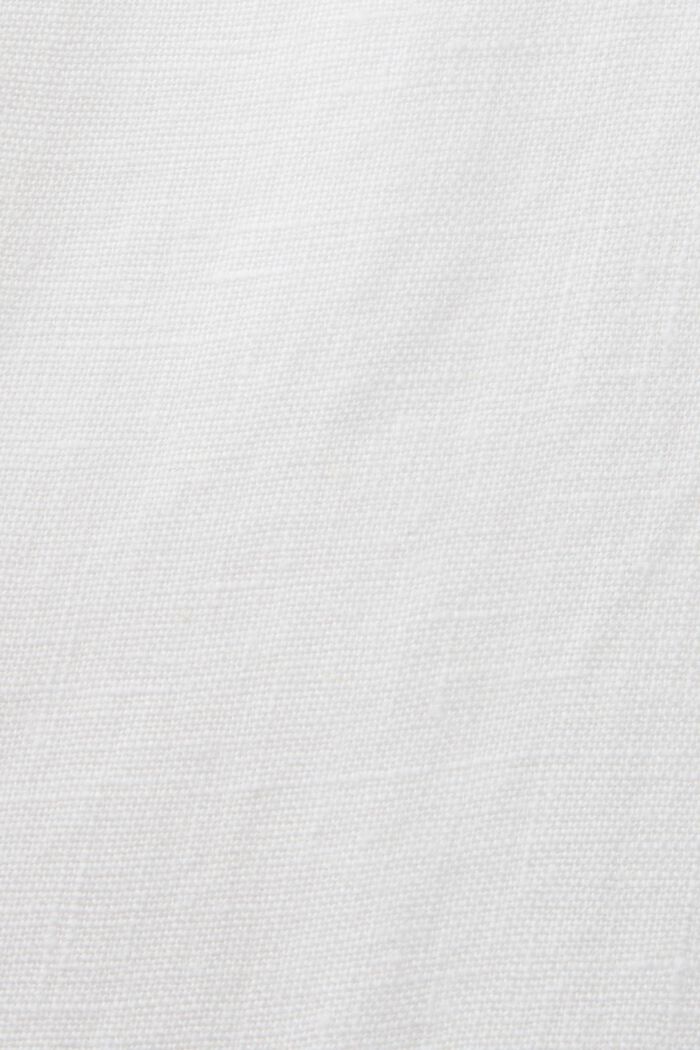 Pantaloni cropped in lino, WHITE, detail image number 5