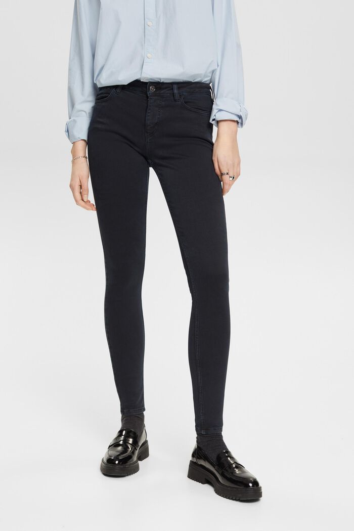 Jeans skinny a vita media, BLACK, detail image number 0