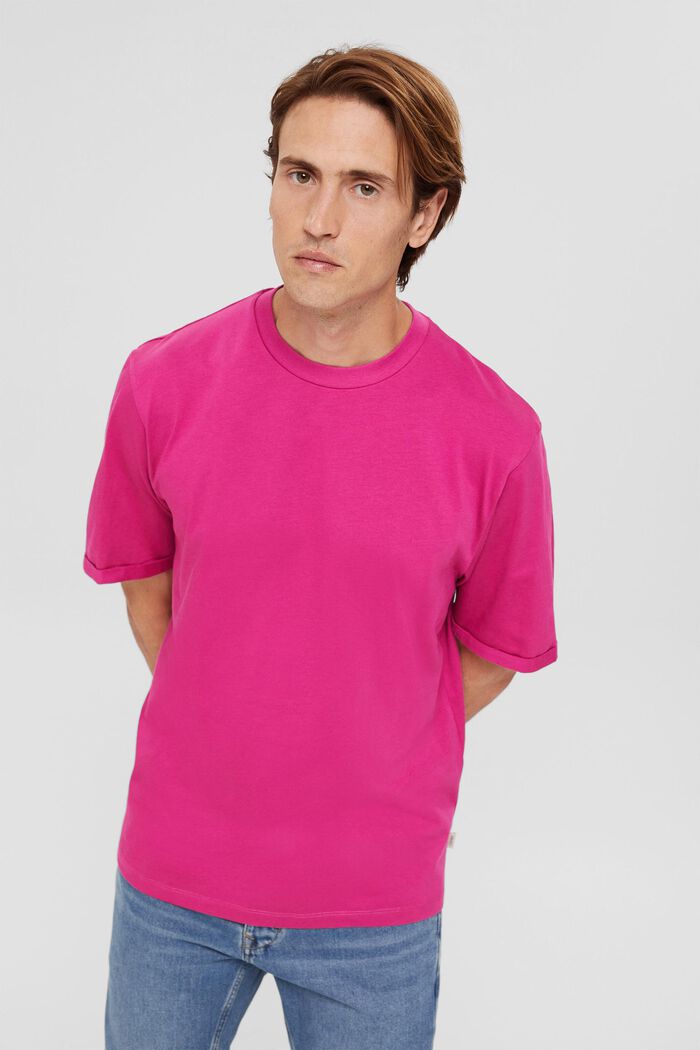 T-shirt ampia in jersey di cotone, PINK FUCHSIA, detail image number 0