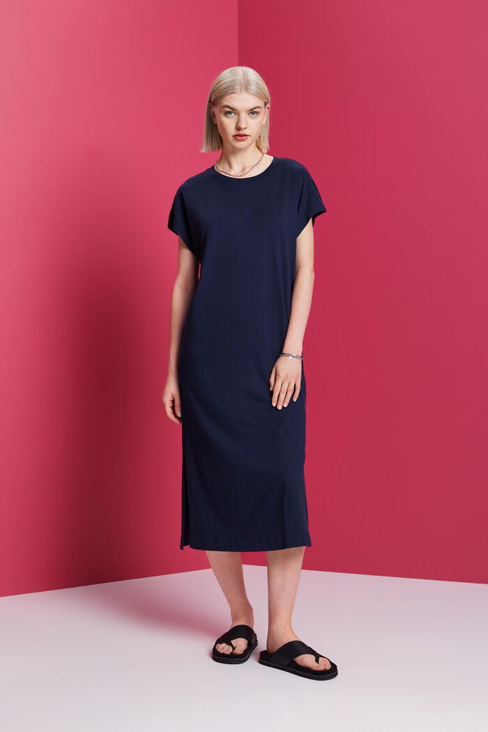 Abito midi in jersey, NAVY, detail image number 0