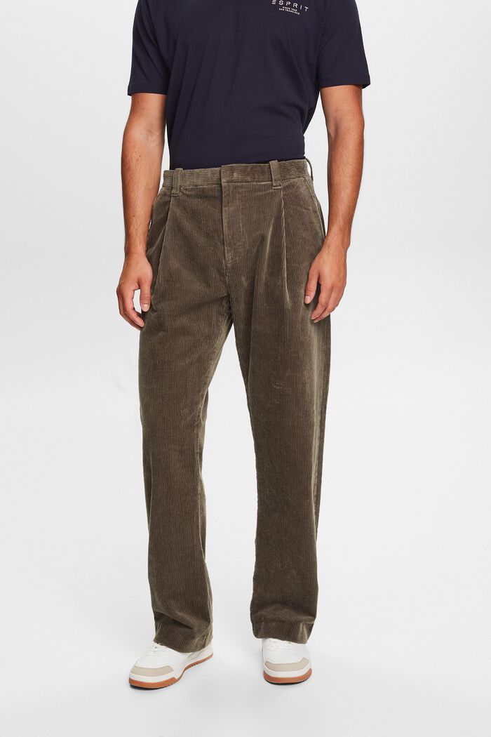 Pantaloni in velluto a gamba larga, BROWN GREY, detail image number 1