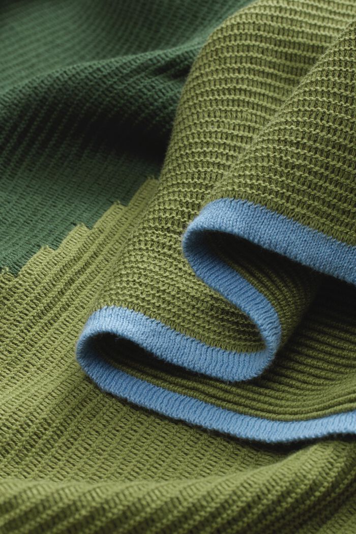 Plaid in maglia strutturata, 100% cotone, GREEN, detail image number 1