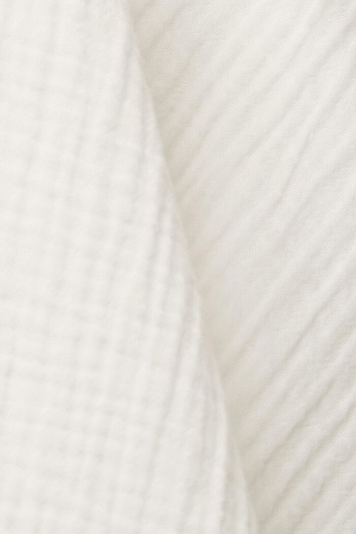 Blusa strutturata in cotone, WHITE, detail image number 4