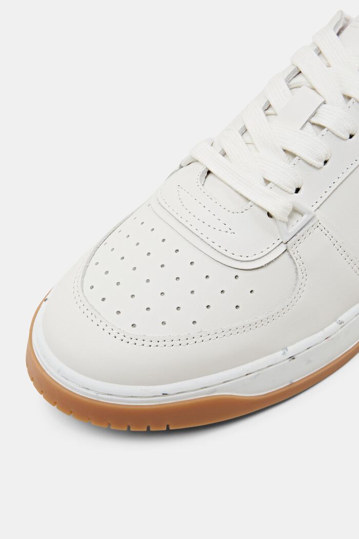 Sneakers stringate in pelle, WHITE, detail image number 3