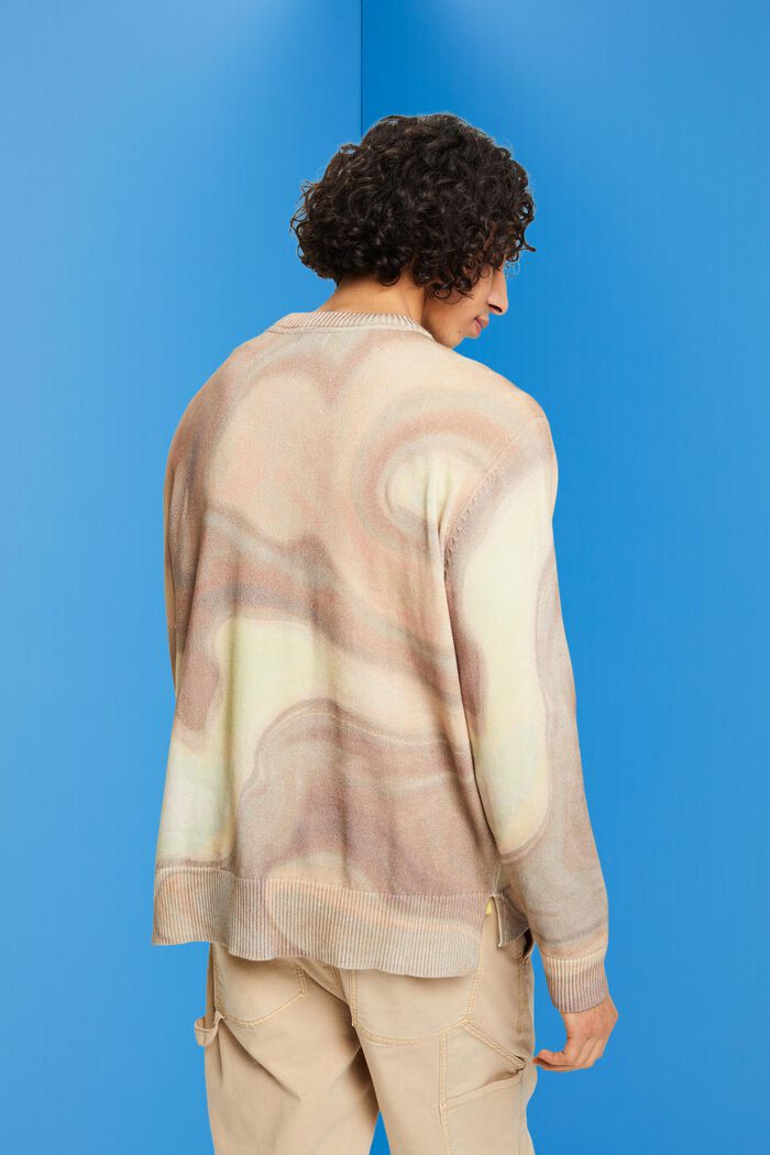 Pullover in cotone intessuto con motivo allover, LIGHT TAUPE, detail image number 3