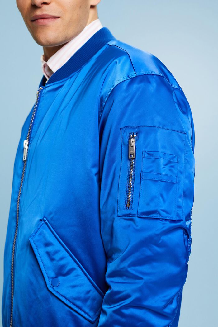 Giacca bomber in raso, BRIGHT BLUE, detail image number 2