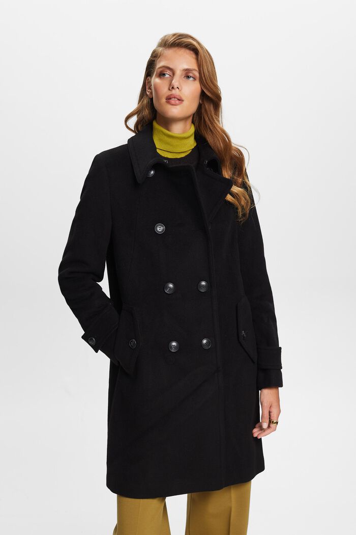 In materiale riciclato: cappotto in misto lana con cashmere, BLACK, detail image number 0