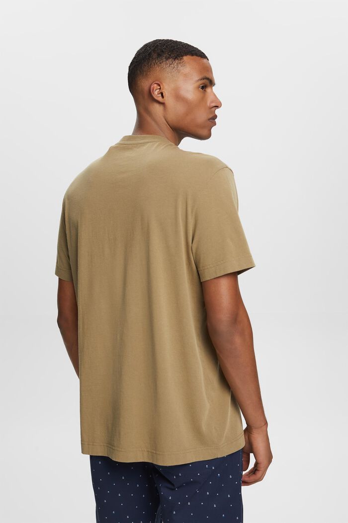 T-shirt henley, 100% cotone, KHAKI GREEN, detail image number 3