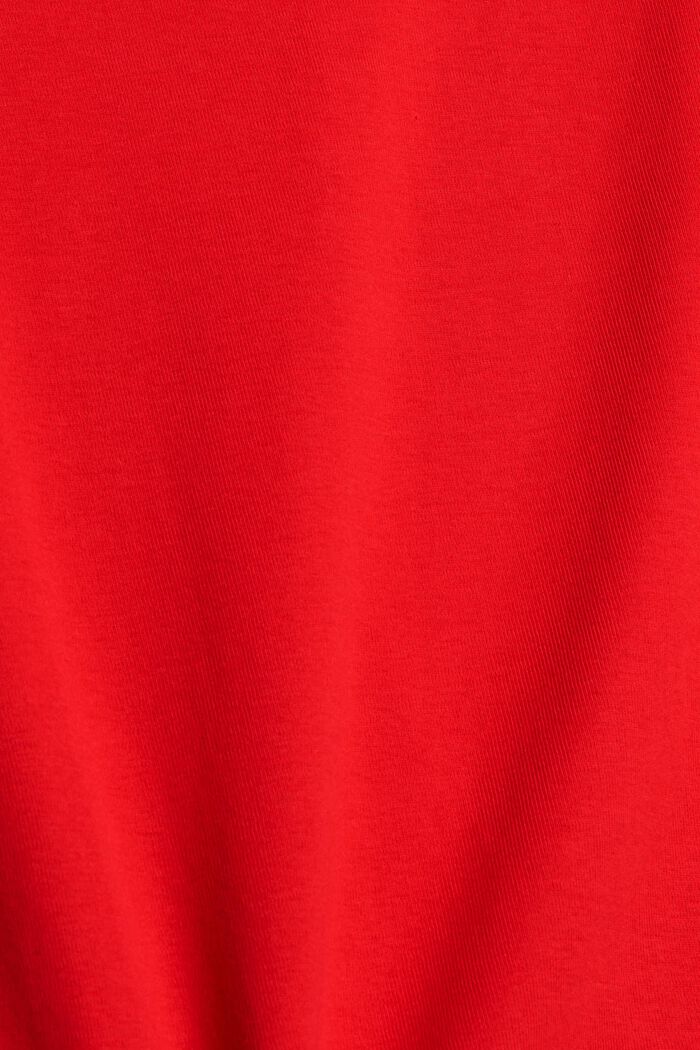 Maglia a manica lunga a girocollo in 100% cotone biologico, ORANGE RED, detail image number 4
