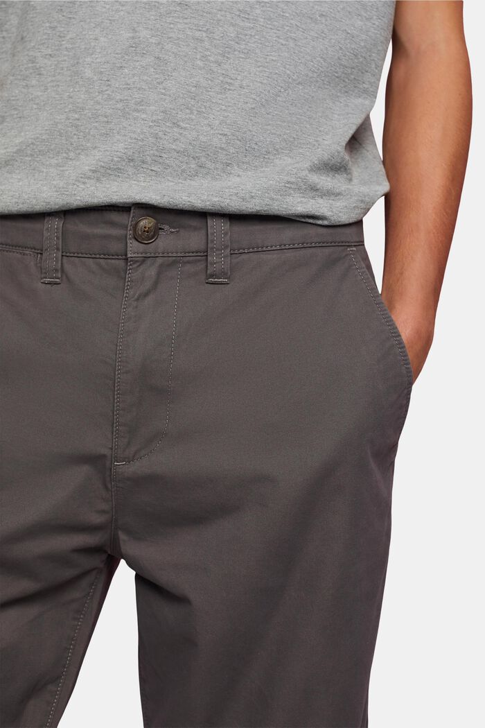 Pantaloncini stile chino in cotone sostenibile, DARK GREY, detail image number 2