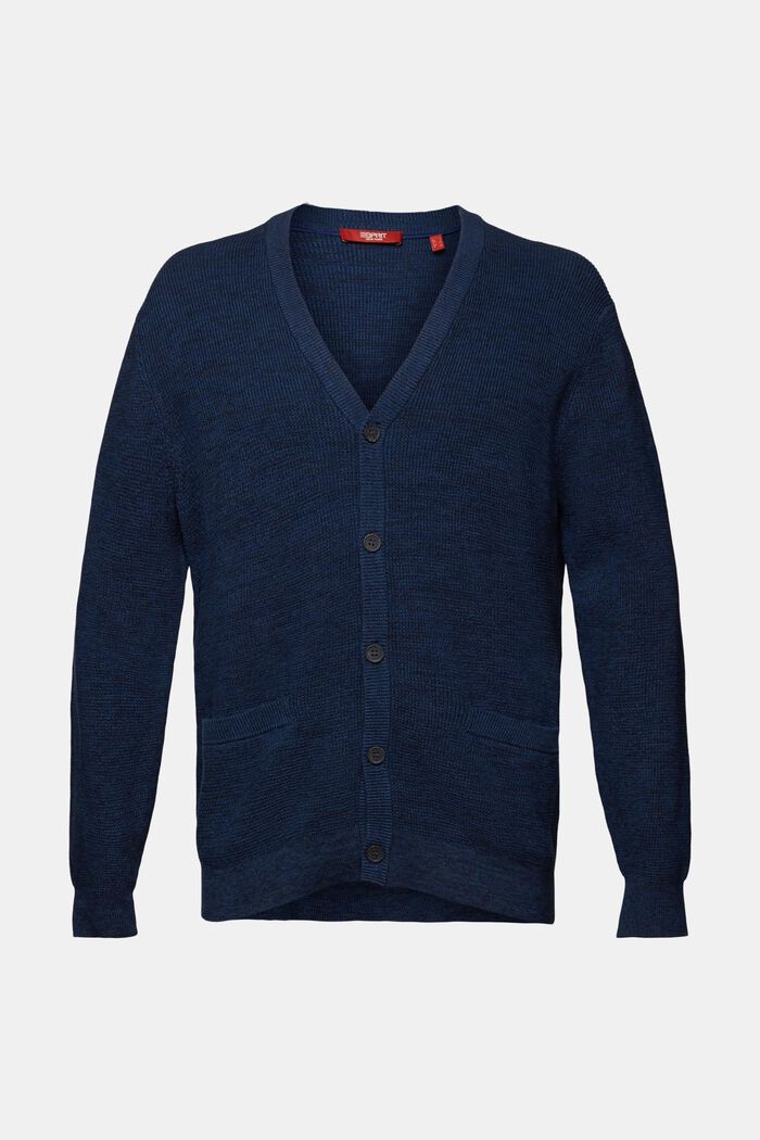 Cardigan con scollo a V, 100% cotone, NAVY, detail image number 5