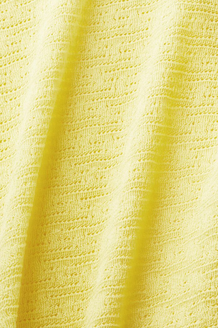 Pullover pointelle a manica corta, PASTEL YELLOW, detail image number 4