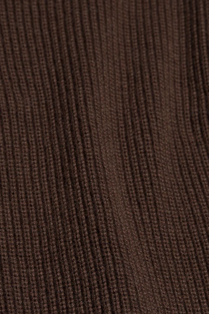 Con lana e cashmere: cardigan aperto, DARK BROWN, detail image number 4