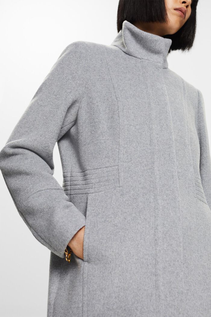 In materiale riciclato: Cappotto con lana, LIGHT GREY, detail image number 5