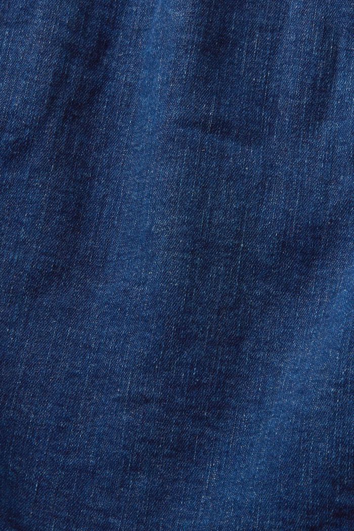 Giacca di jeans dal look usato, in cotone biologico, BLUE DARK WASHED, detail image number 5