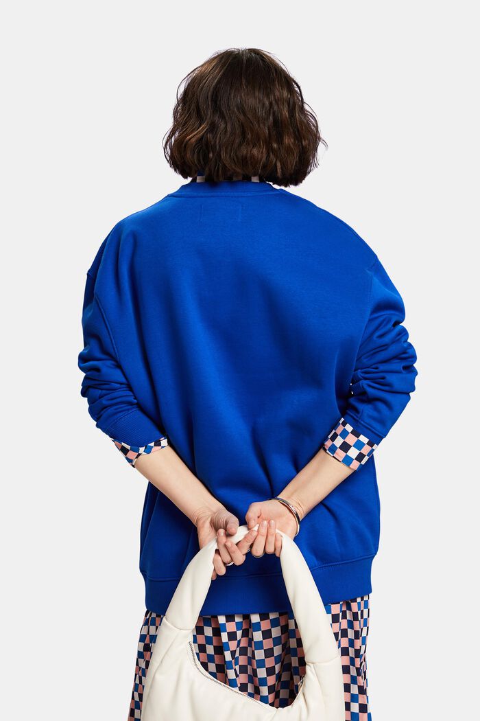 Felpa pullover in misto cotone, BRIGHT BLUE, detail image number 2