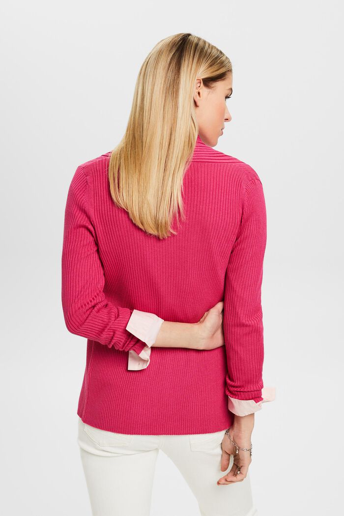 Cardigan in maglia a coste, PINK FUCHSIA, detail image number 3