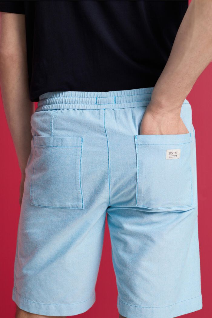 Pantaloncini in twill, 100% cotone, DARK TURQUOISE, detail image number 4